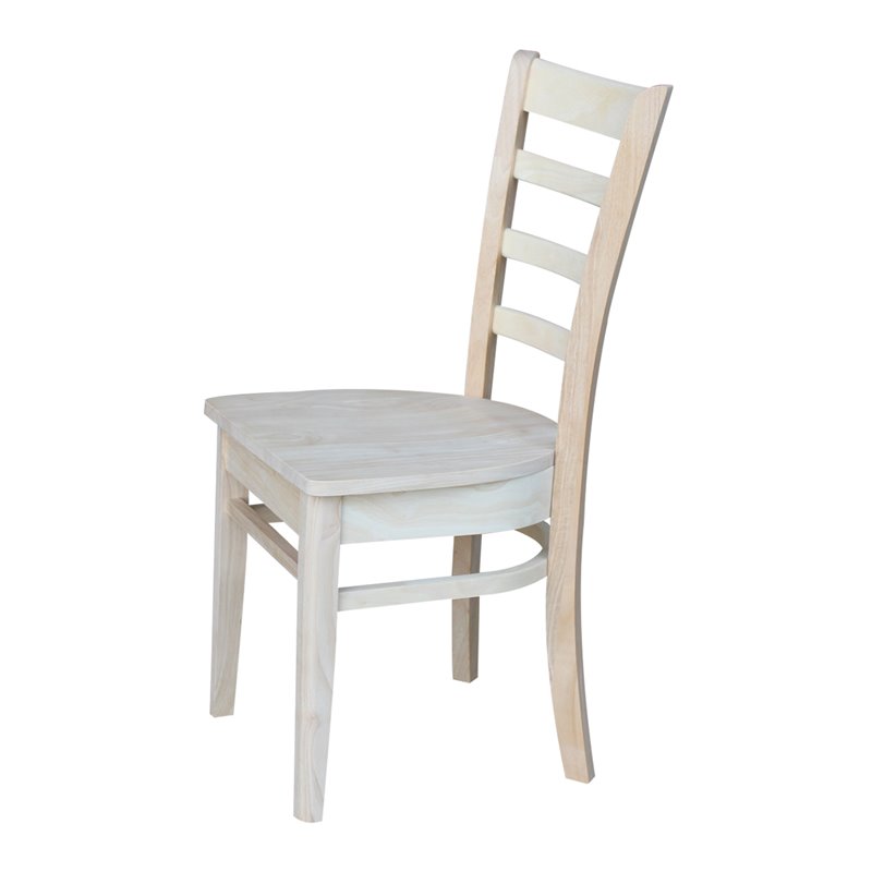 International Concepts Set of Two Solid Wood Emily Side Chairs in Unfinished