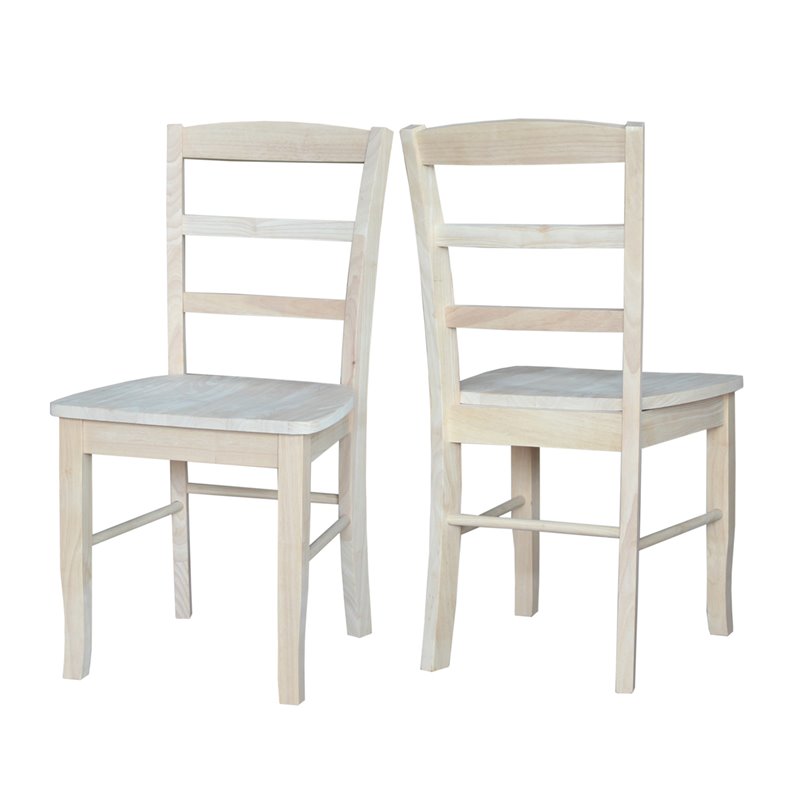 International Concepts Unfinished Madrid Chairs in Natural (Set of 2)