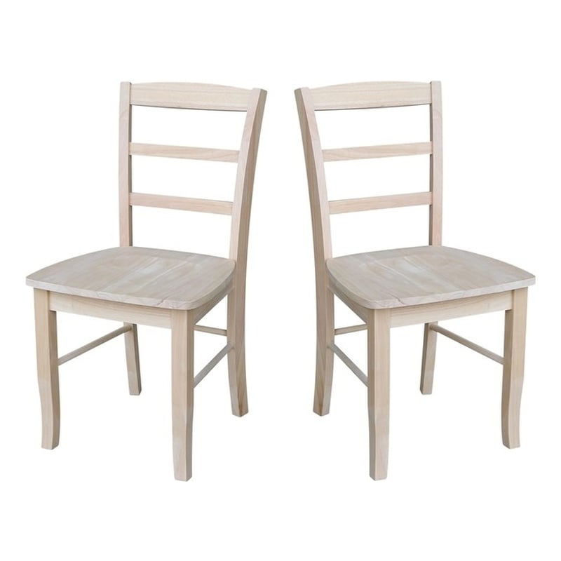 International Concepts Unfinished Madrid Chairs in Natural (Set of 2)