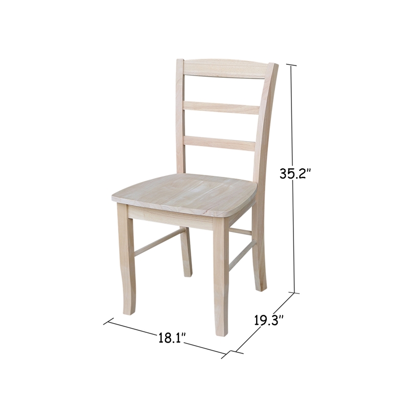 International Concepts Unfinished Madrid Chairs in Natural (Set of 2)