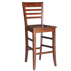 International Concepts Roma Bar Height Wood Stool - 30&quot Seat Height in Espresso