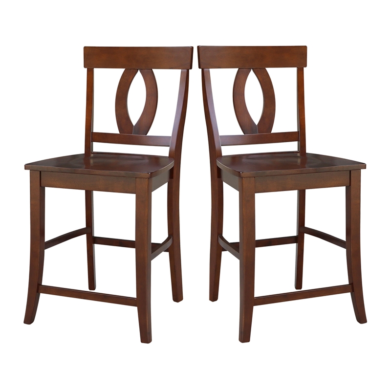 Verona Solid Wood Counter Height Stool in Espresso - 24