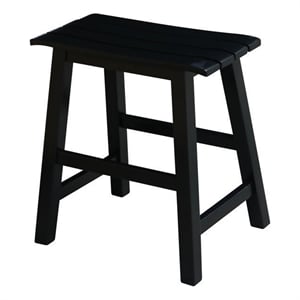 International Concepts Slat Seat Stool - 18&quot Seat Height Black