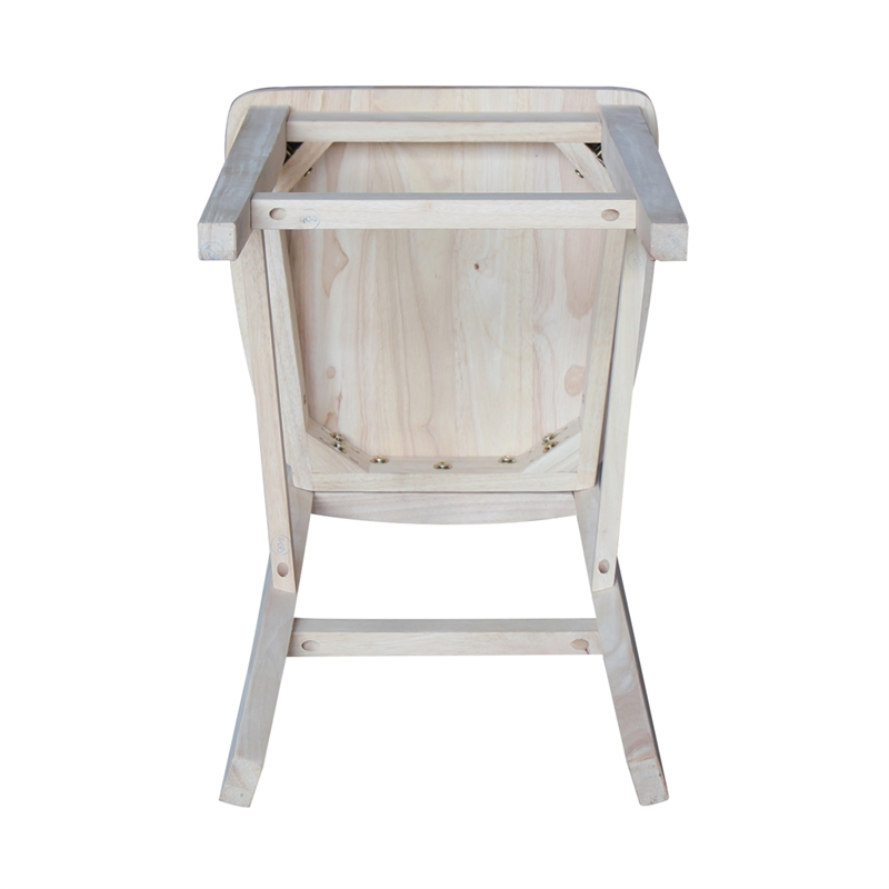 San Remo Solid Wood Counter Height Stool in Unfinished- 24
