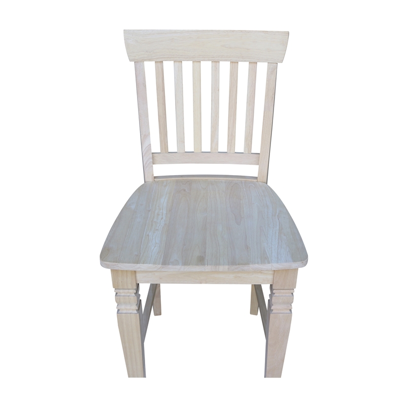 Seattle Solid Wood Counter Height Stool in Unfinished - 24