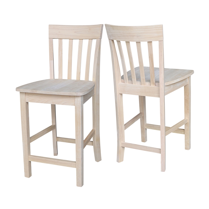 Slatback Natural Wood Counter height Stool - 24
