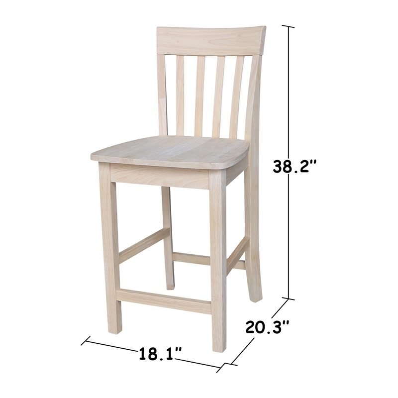 Slatback Natural Wood Counter height Stool - 24