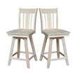 San Remo Natural Wood Counter Height Stool - With Swivel Seat - 24