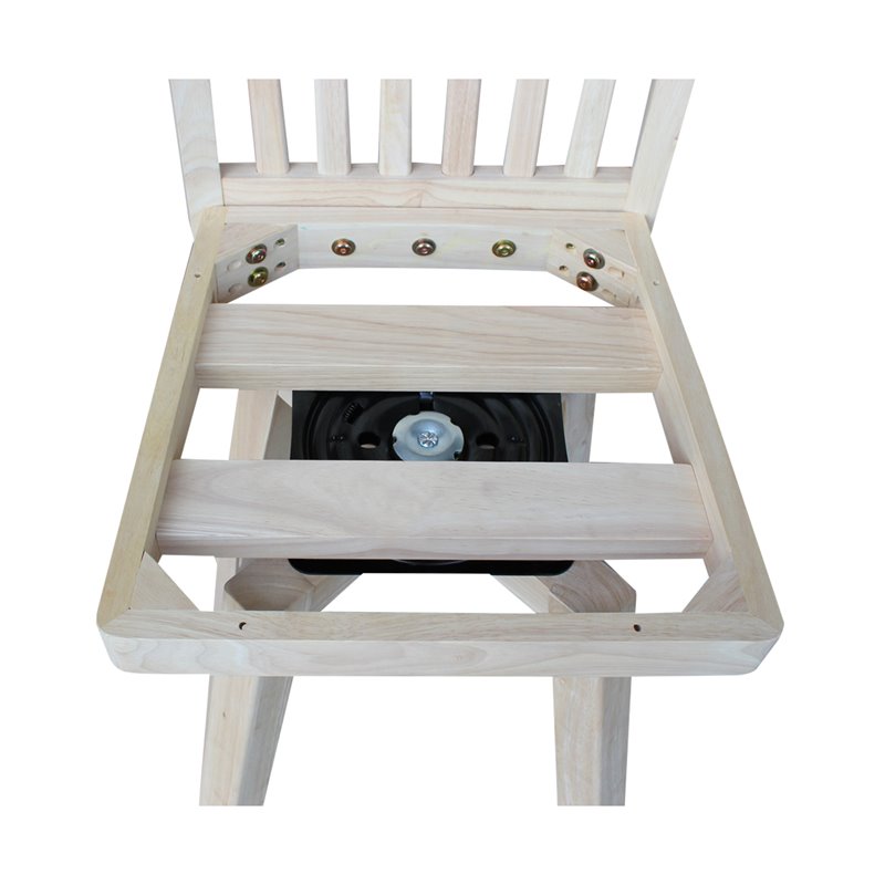 Mission Natural Wood Counter Height Stool With Swivel Seat in Unfinished