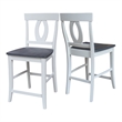 Verona Solid Wood Counter height Stool in White and Heather Gray