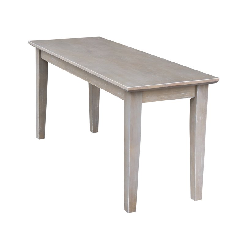 International Concepts Shaker Styled Bench  Washed Gray Taupe