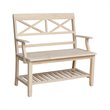 International Concepts Double X-Back Bench With Arms and Shelf