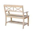 International Concepts Double X-Back Bench With Arms and Shelf