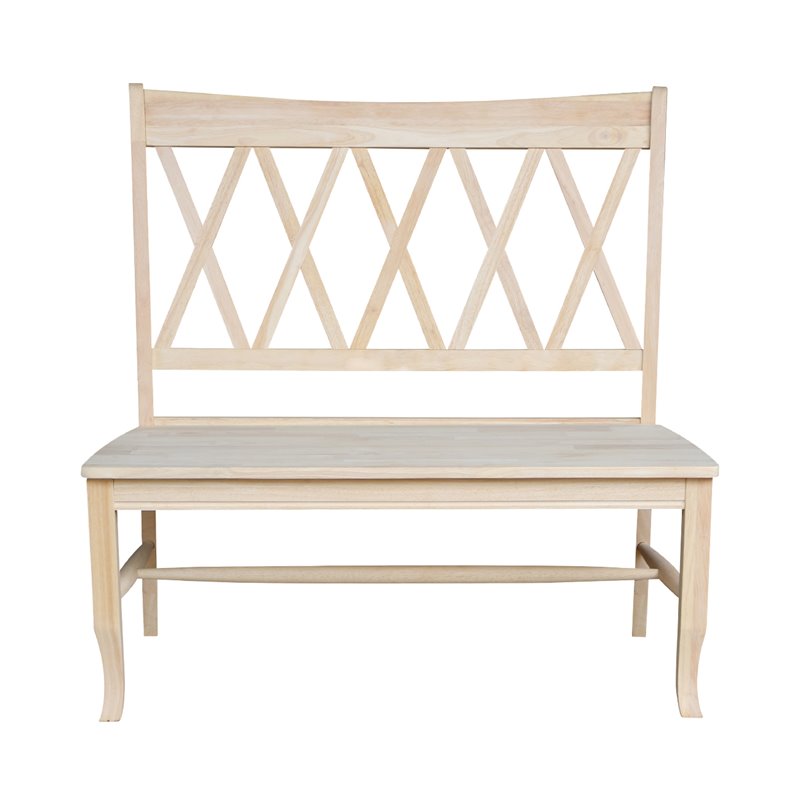 International Concepts Double X-Back Natural Wood Bench
