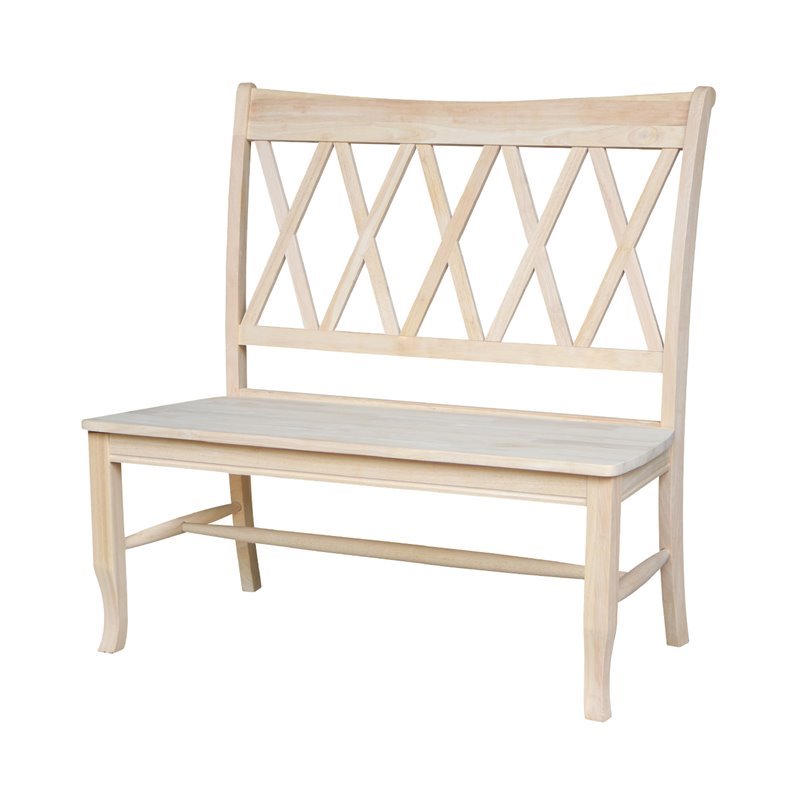 International Concepts Double X-Back Natural Wood Bench