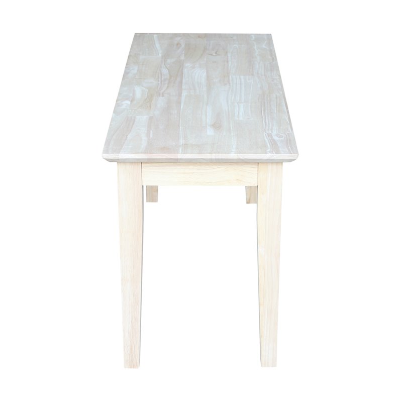 International Concepts Shaker Style Bench  Unfinished