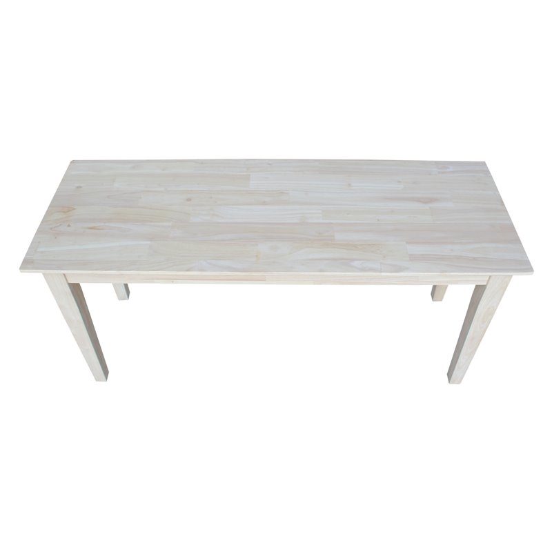 International Concepts Shaker Style Bench  Unfinished