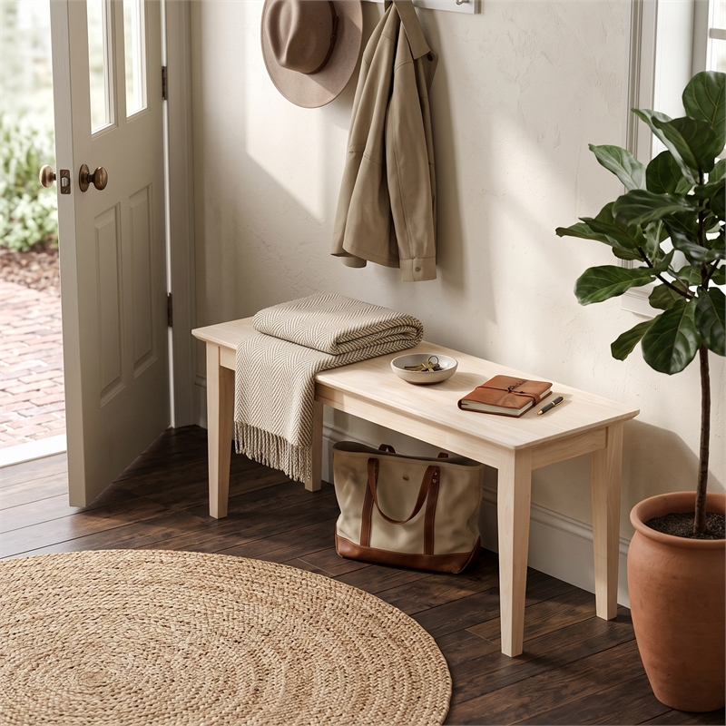 International Concepts Shaker Style Bench  Unfinished