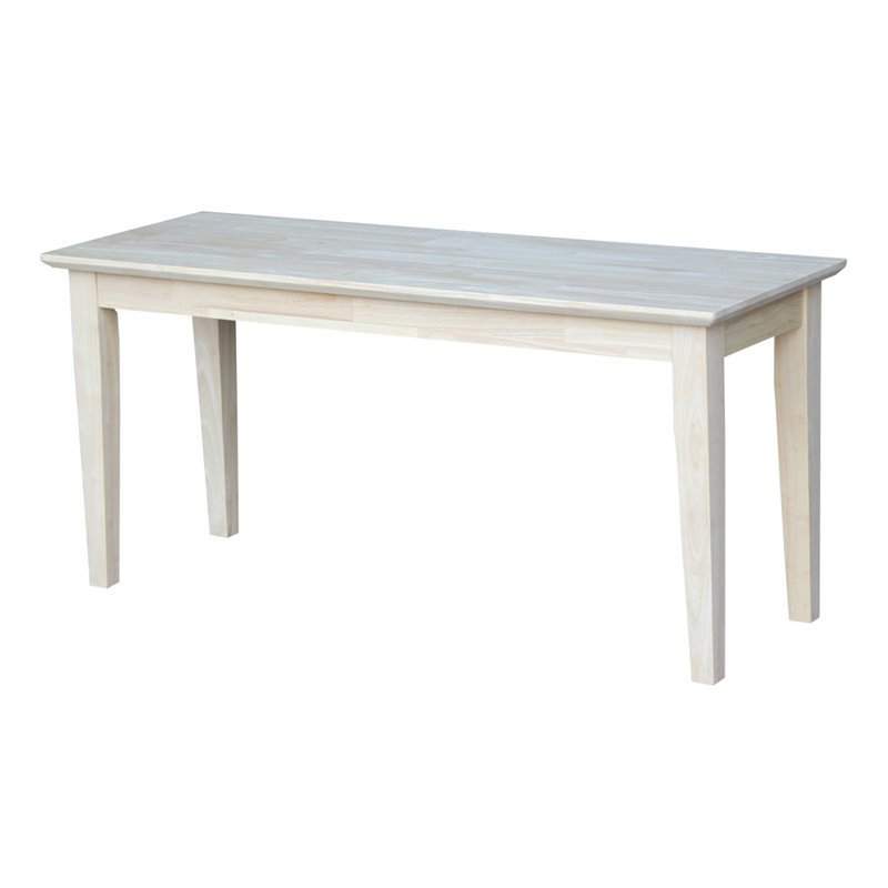 International Concepts Shaker Style Bench  Unfinished