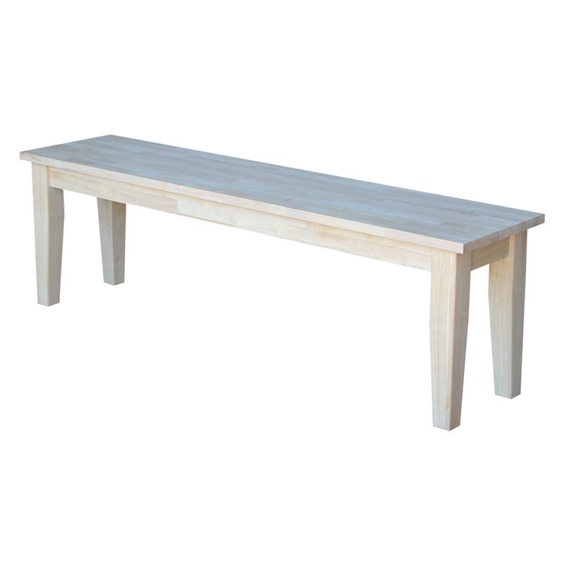 International Concepts Shaker Style Bench  Unfinished