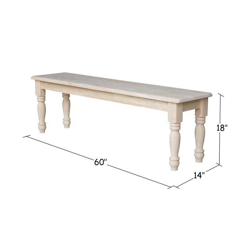 International Concepts Farmhouse Bench  Unfinished