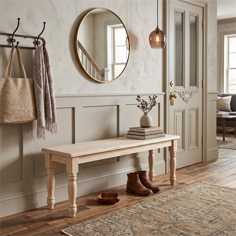 International Concepts Farmhouse Bench  Unfinished