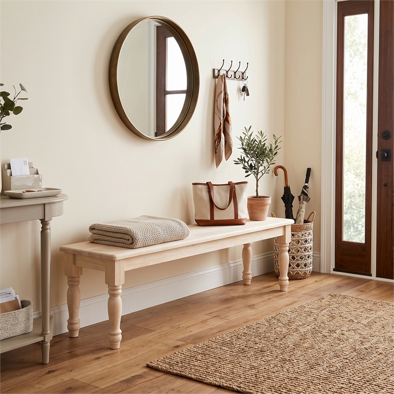 International Concepts Farmhouse Bench  Unfinished