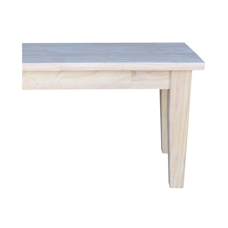 International Concepts Shaker Style Bench  Unfinished