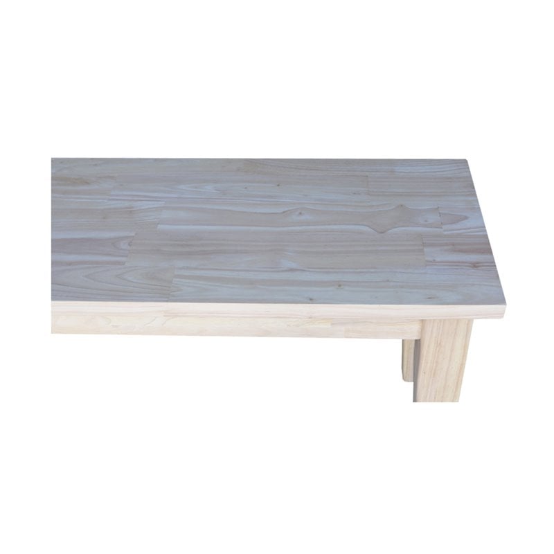 International Concepts Shaker Style Bench  Unfinished