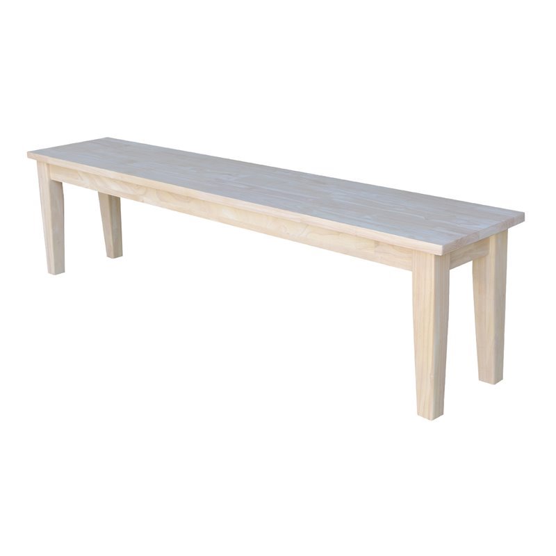 International Concepts Shaker Style Bench  Unfinished