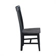 Set of Two Cosmo Tall Solid Wood Mission Chairs in Coal Black/Washed Black