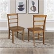 International Concepts Set of Two Madrid Ladderback Chairs in Pecan