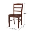 Set of Two Solid Wood Madrid Ladderback Chairs in Espresso