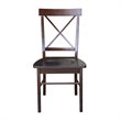 Set of Two X-Back Chairs with Solid Wood Seats in Rich Mocha