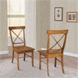 International Concepts Set of Two X-Back Chairs  with Solid Wood Seats in Pecan