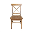 International Concepts Set of Two X-Back Chairs  with Solid Wood Seats in Pecan