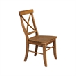 International Concepts Set of Two X-Back Chairs  with Solid Wood Seats in Pecan