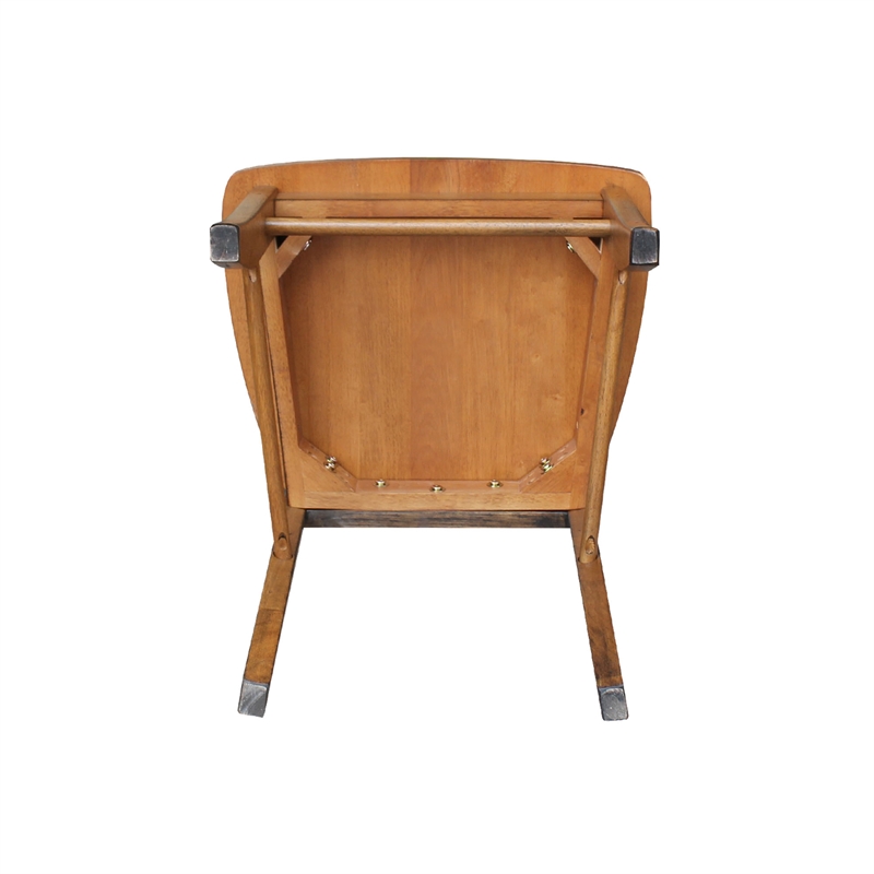 International Concepts Set of Two X-Back Chairs  with Solid Wood Seats in Pecan