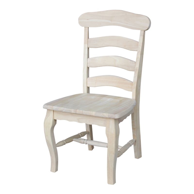 International Concepts Set of Two Country French Chairs with Solid Seats