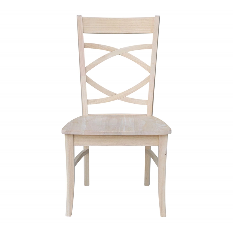 International Concepts Set of Two Milano Chairs with Wood Seats