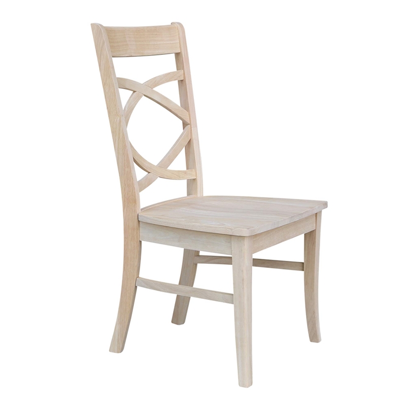 International Concepts Set of Two Milano Chairs with Wood Seats