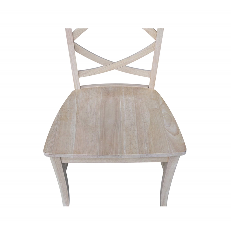 International Concepts Set of Two Milano Chairs with Wood Seats