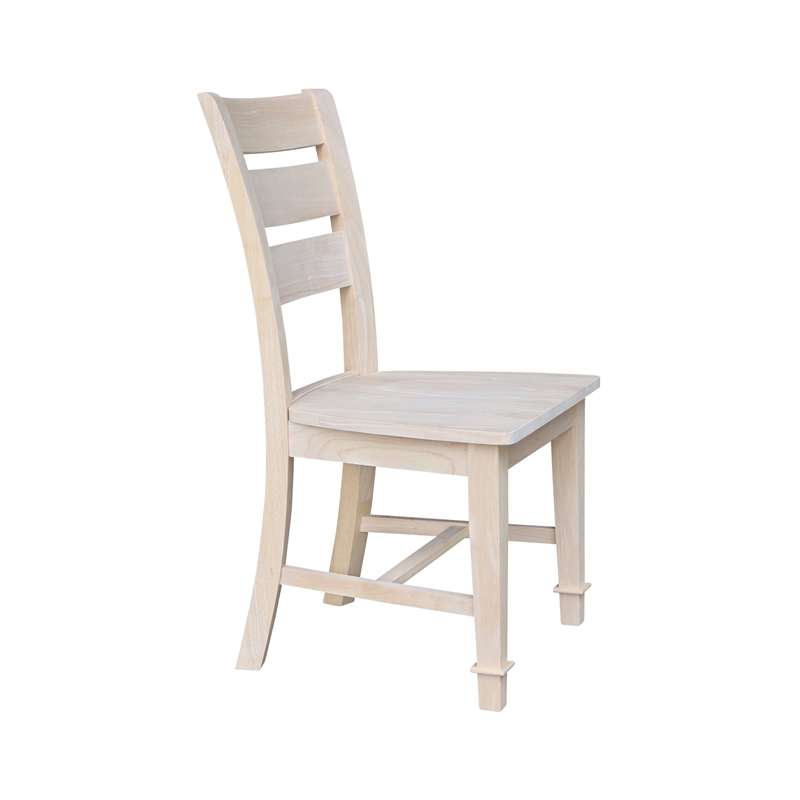 International Concepts Set of Two Tuscany Solid Wood Dining Chairs in Unfinished