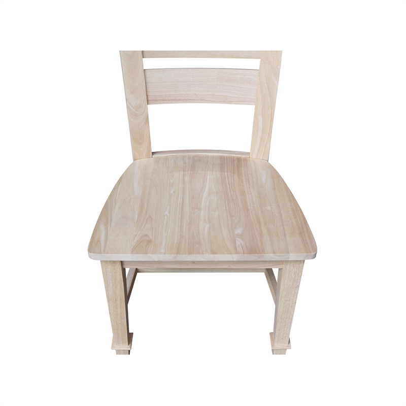 International Concepts Set of Two Tuscany Solid Wood Dining Chairs in Unfinished