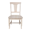 International Concepts Set of Two Solid Wood Panel Back Chairs in Unfinished