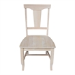 International Concepts Set of Two Solid Wood Panel Back Chairs in Unfinished