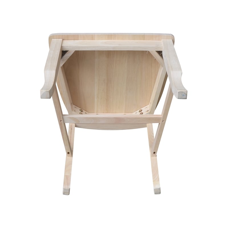 International Concepts Set of Two Solid Wood Panel Back Chairs in Unfinished