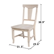 International Concepts Set of Two Solid Wood Panel Back Chairs in Unfinished