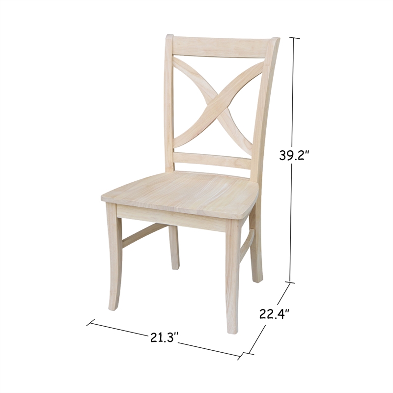 International Concepts Set of Two Vineyard Curved X Back Chairs