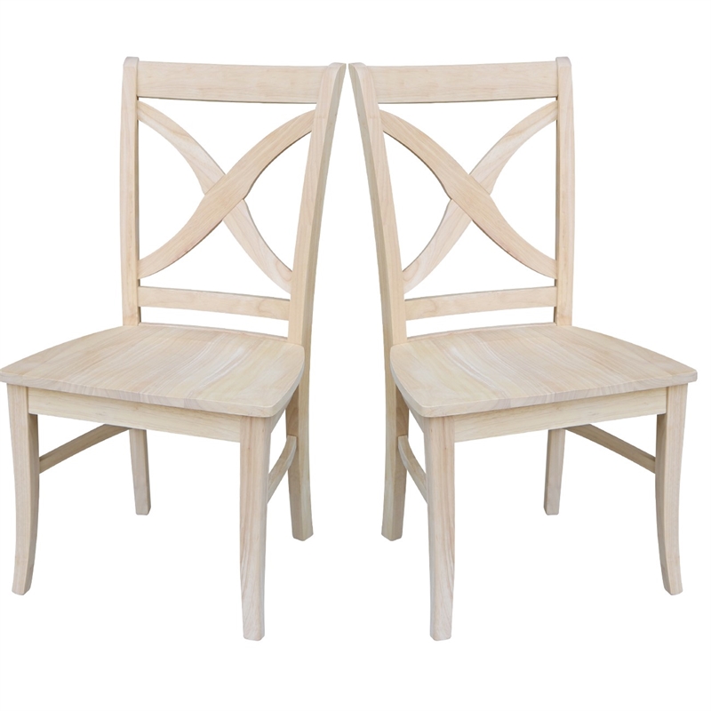 International Concepts Set of Two Vineyard Curved X Back Chairs